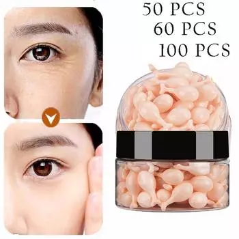 50/60/100 шт. Коллагеновые капсулы для лица, эссенция, фуллереновая плацента, отбеливание, увлажняющие капсулы для омоложения кожи, сыворотка для лица 50 PCS