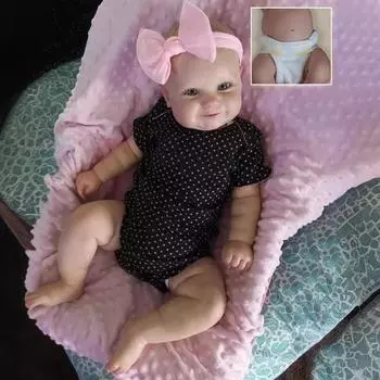 50/60 см кукла реборн для малышей Мэдди с ручной росписью волос кукла реборн с милой улыбкой кукла подарок для детей 50cm Cloth Body Doll
