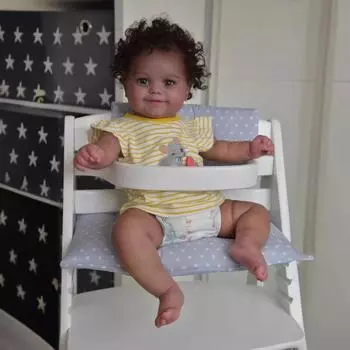 50/60 см милые куклы для малышей Maddie Reborn, мягкая на ощупь ткань, тело, приятная кукла для новорожденных, темно-черная кожа, волосы с корнями, нарядные куклы для детей, игровые игрушки 50cm