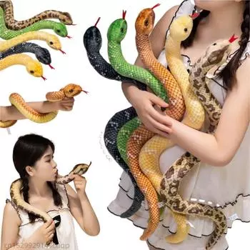 50/65 см Высококачественная имитация змеи, плюшевая кукла, реалистичная, цветная, боа, зеленая, коричневая, синяя, розовая, оранжевая, змея, плюшевая игрушка, украшение для дома about 50cm