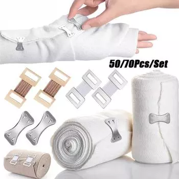 50/70 шт./компл., зажимы для эластичных бинтов, зажимы для бинтов, эластичные металлические зажимы, сменные зажимы для различных типов повязок 50Pcs