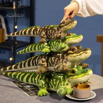 50/70 см плюшевая игрушка реалистичный крокодил мягкая игрушка кукла коллекция обнимающаяся подушка подарок для детей мальчиков девочек M жёлтый