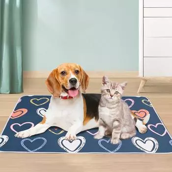 50*70 см подстилка для мочи собак, многоразовый впитывающий подгузник, моющийся, подстилка для дрессировки щенков, подстилка для мочи домашних животных, коврик для сиденья автомобиля для домашних животных синий