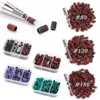 50/75/100 шт., сверла для ногтей, шлифовальные колпачки, шлифовальные ленты, колпачки для педикюра, резак для ногтей, шлифовальный наконечник, аксессуары для сверл для удаления геля