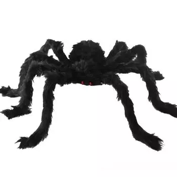50/75/90/125cm Black Scary Giant Spider Huge Web Halloween Decoration Props Haunted House Holiday Outdoor Creative Decoration