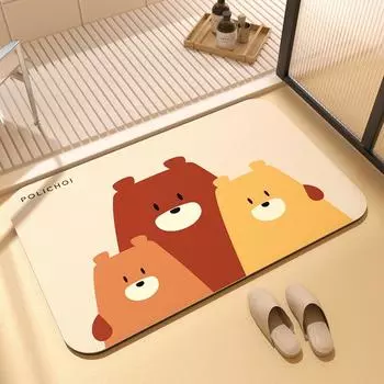 50*80 Diatomaceous Earth Anime Bath Mat Absorbent Bathroom Rug Foot Mats Non-Slip Quick Dry Bathtub Side Carpet Home Decor 40cmx60cm