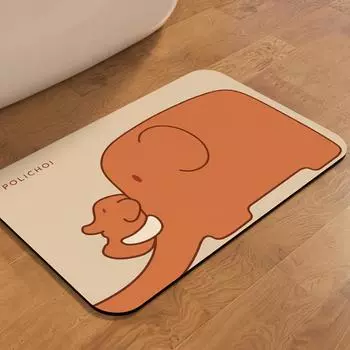 50*80 Environment-friendly Anime Elephant Bath Foot Mat Absorbent Bathroom Floor Mats Non-Slip Room Rugs Quick Dry Shower Carpet 40cmx60cm