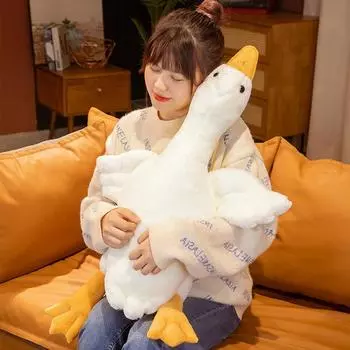 50/90/130/160 см, детская милая утка, большой белый гусь, плюшевая кукла, игрушка, мягкая подушка, подушка для сна, мягкая кукла для девочек, рождественские игрушки 50CM белый