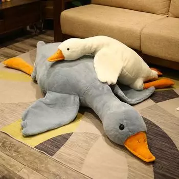 50/90cm Huge Goose Pillow Fluffy Elastic Sleeping Pillow Cartoon Animal Plushies Bed Decor Stuffed Doll Toy Christmas Gifts Ins 50cm разноцветный