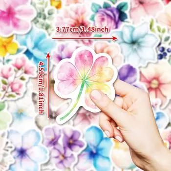 50 Акварельные Анемоны Микс и Матч Граффити Наклейки Цветы Сяоцин Сделай Сам Тяга Багаж Скейтборд Наклейки