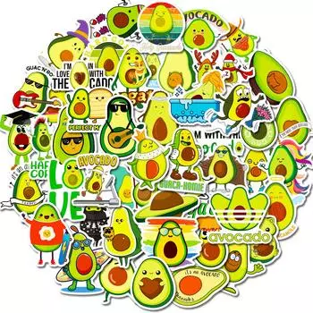 50 Avocado Stickers, Cartoon Cute Fruit Avocado Avocado Creative Car Stickers