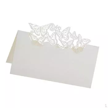 50 бабочек с лазерной резкой, карточки с именами и местами, свадебный стол для гостей, белый цвет