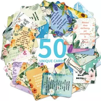 50 Beautiful Flower Series Text Cards, High Value Non-Repeating Cards T01042472