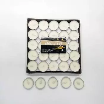 50 бездымных чайных свечей для свадеб, Дня святого Валентина, дней рождения — круглой формы, небольшого размера, принадлежности для гостиниц жёлтый