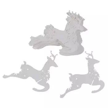 50 Бокалов Для Вина Имя Место Карты Рождественская Вечеринка Декор Форма Оленя Белый