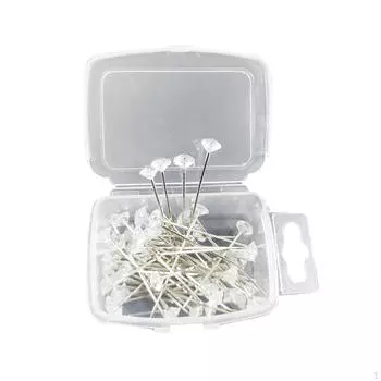 50 булавок для букетов для цветов, стразы, голова, цветок, 1,5 дюйма, прозрачная бутоньерка-корсаж