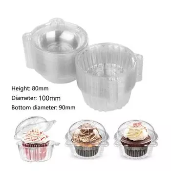50 чашек пластиковая прозрачная коробка для торта блистерная коробка ПВХ круглая коробка Вест-Пойнт
