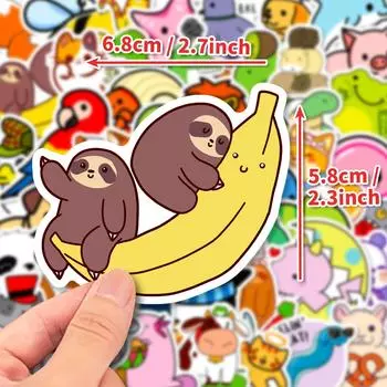 50 Cute Animal Stickers Hand Painted Graffiti Stickers Decorative Guitar Notebook Luggage Diy Waterproof