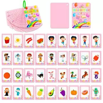 50 Cute Pink Mixed And Matched Animal Food Professional Animal Cognition Cards Educational Cards