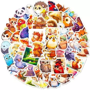 50 Fairy Tale Animals Creative Stickers Cartoon Animals Birds Graffiti