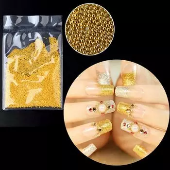 50 г 1 мм бусины-шармы для украшения ногтей, микрошарики, стальные икры, металлические шарики, золото, серебро 50g золотой