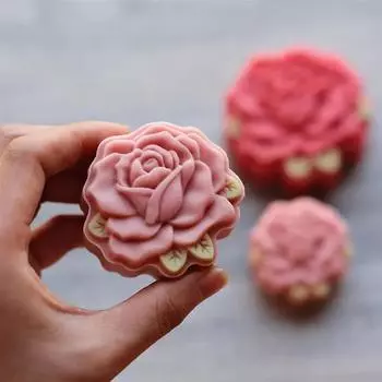 50 г 75 г 150 г Форма для лунного пряника в виде розы, ручная выжимка, 3D-форма для выпечки, бытовая форма для выпечки, форма для лунного пряника, инструменты для выпечки десертов