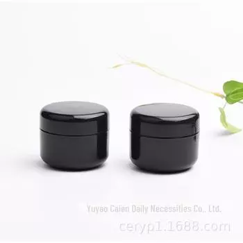 50 г черная глянцевая полипропиленовая банка для крема с внутренней крышкой для косметики и клея для лака для ногтей 50g чёрный