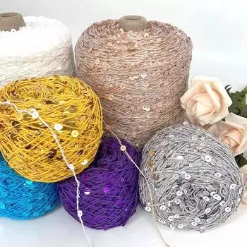 50 г/клубок пряжа для вязания кукол Ice Silk COOMAMUU трикотажная хлопковая пряжа пряжа с пайетками