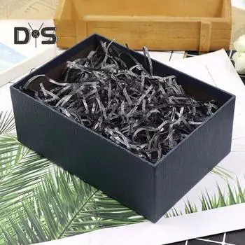 50 г/мешок рафия бумага блестящий декоративный наполнитель разноцветная подарочная коробка измельченная гофрированная бумага для годовщины темно-зеленого