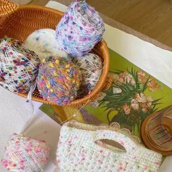 50 г/рулон цветной шерстяной пряжи толстая нить пряжа для вязания крючком смешанная пряжа свитер для ручного вязания