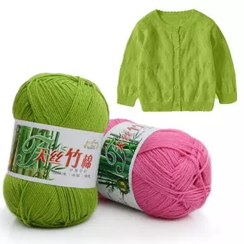 50 г/рулон DIY пряжа для вязания крючком хлопковая пряжа натуральный бамбук детская пряжа зима ручное вязание осень
