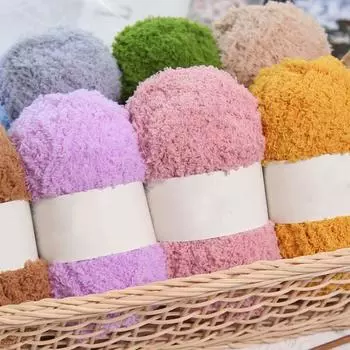 50 г/рулон DIY трикотажная пряжа для вязания крючком толстая пряжа бархатная шерстяная пряжа гладкая пряжа для свитера, шарфа, шапки белый