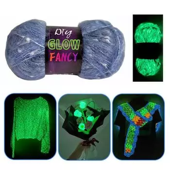 50 г/рулон DIY вязаные вручную перчатки свитер игрушка ручной работы полиэстер светится в темноте