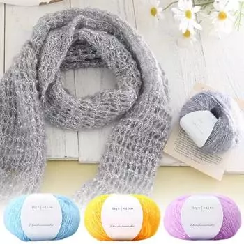 50 г/рулон мохеровая пряжа ручной работы шерсть мохер тонкий пони мохер DIY нитки свитер жемчужный шарф кашемировая пряжа