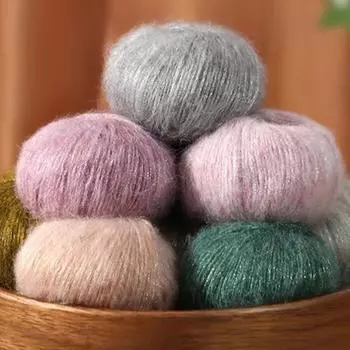 50 г/рулон мохеровая пряжа шапка яркий шелк мягкие нитки для вязания крючком ткачество шарф пряжа для вязания шаль тонкая сделай сам ручная работа