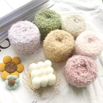 50 г/рулон пряжа для вязания шерстяная разноцветная блестящая мохеровая мягкая ручная работа смешанная нить аксессуары для вязания крючком своими руками