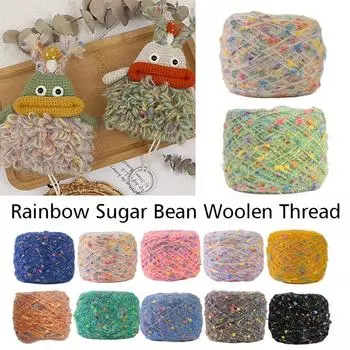 50 г/шар DIY тканая нить ручной работы Радужная сахарная фасоль шерстяная нить мягкий мохер шерстяная пряжа