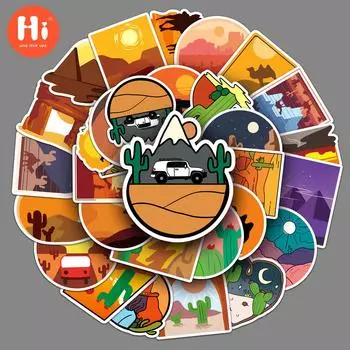 50 граффити в пустыне, персонализированные трансграничные пейзажи на открытом воздухе, оригинальные чехлы для телефонов с ручной росписью, наклейки на багаж, водонепроницаемые