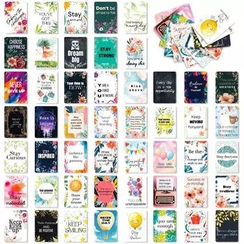 50 Inspirational Text Interactive Cards Xiaoqing Plants And Flowers Encouraging Fuel Cards Postcards T01042673