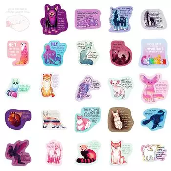 50 Исцеляющих Текстовых Наклеек Милые Мультяшные Ежедневные Наклейки Наклейки для Ежедневника Наклейки для Дневника DIY Декоративный Материал