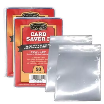 50 картонных золотых карточек Saver1 Card Saver1 PSA Official 50 Sheets Sleeve Set Originals Imported 2 Sets [Включает обложки]