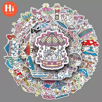 50 каруселей, граффити, милые мультфильмы, оригинальные детские справочники с открытками, декоративные чехлы для телефонов, наклейки на багаж.