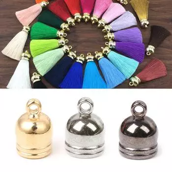 50 колпачков с кисточками, наконечники для кожаных шнуров, изготовление ювелирных изделий для аксессуаров «сделай сам», 6–10 мм 6mm белый