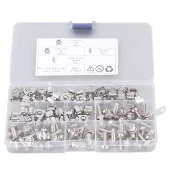 50 комплектов гаек M5 M5x20, набор винтов, никелированное железо, метрическое квадратное отверстие, крепление для стойки для морского судна