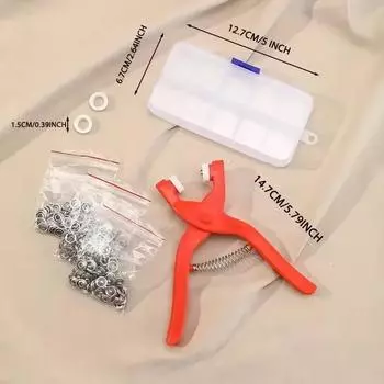 50 комплектов кнопок 9,5 мм с плоскогубцами для застежек, пресс-инструментом, пряжка с пятью лапками, металлические кнопки, кнопки для шитья и рукоделия, одежда