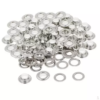 50 комплектов металлических люверсов с шайбами для рукоделия, аксессуары для одежды, серебро