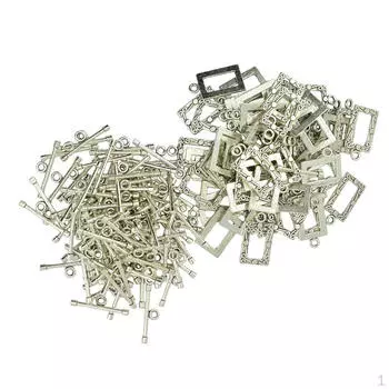 50 комплектов застежек-переключателей, соединителей OT, металлическая застежка «сделай сам», прямоугольная фурнитура для ювелирных изделий
