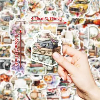 50 красивых ретро-стилей, смешивай и сочетай, водонепроницаемые наклейки в виде граффити, креативные наклейки для украшения чемодана в виде розы