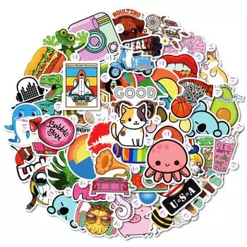 50 Креативных Легко Отрываемых Наклеек-Граффити для Маленьких Ушей, Декоративные Креативные Наклейки для Ручного Учета