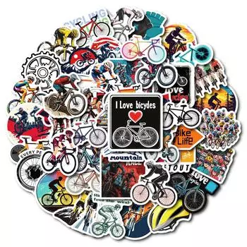 50 креативных наклеек-граффити для горного велосипеда, водонепроницаемые декоративные наклейки